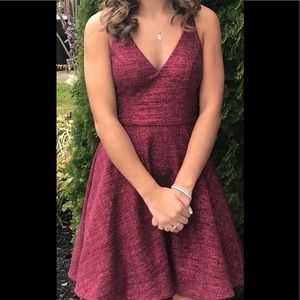 Xscape Burgundy sparkle dress size 2.